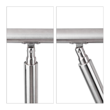 Edelstahl Treppengeländer 1,0m / 2 Pfosten / 0 Querstreben