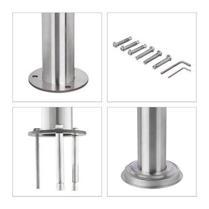 Edelstahl Treppengeländer 1,0m / 2 Pfosten / 0 Querstreben