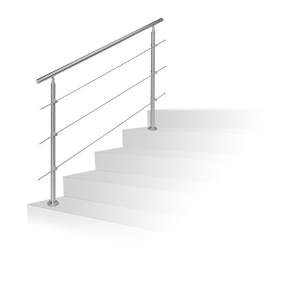 Edelstahl Treppengeländer 1,5m / 2 Pfosten / 3 Querstreben