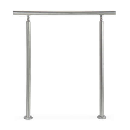 Edelstahl Treppengeländer 1,0m / 2 Pfosten / 0 Querstreben