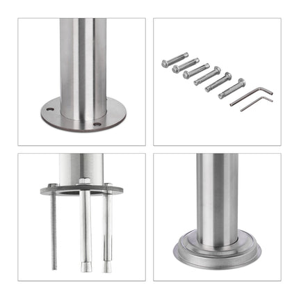 Edelstahl-Treppengeländer 1,5 m / 2 Pfosten / 0 Querstreben