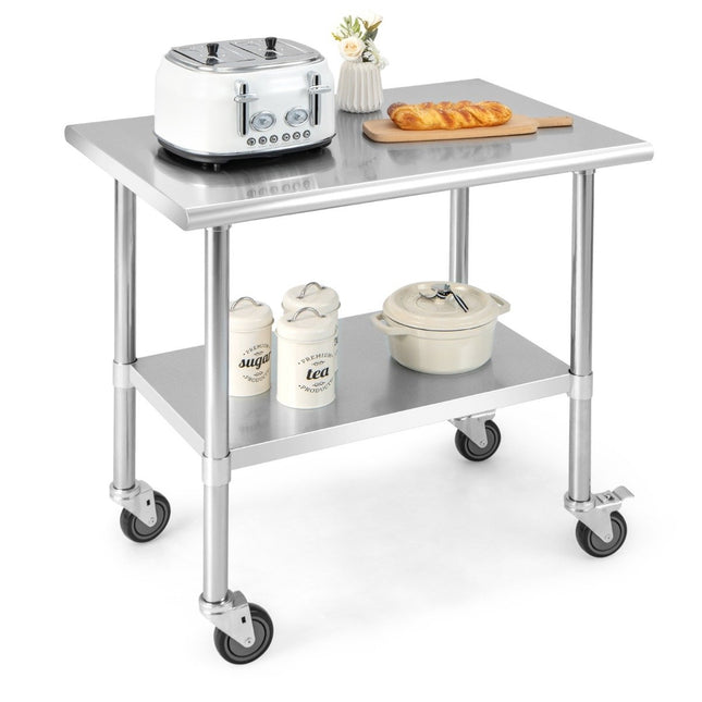 Edelstahltisch Arbeitstisch Küchentisch Edelstahl Silber 91,5 x 61 x 88,5 cm