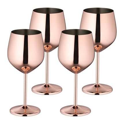 Stainless steel wine glasses, set of 4