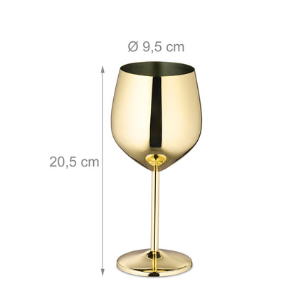 Weingläser aus Edelstahl, 4er-Set
