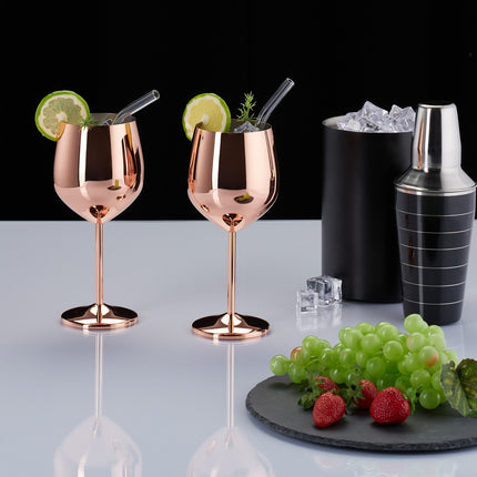 Stainless steel wine glasses, set of 4