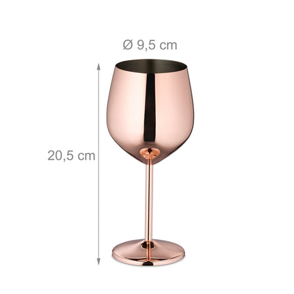Stainless steel wine glasses, set of 4