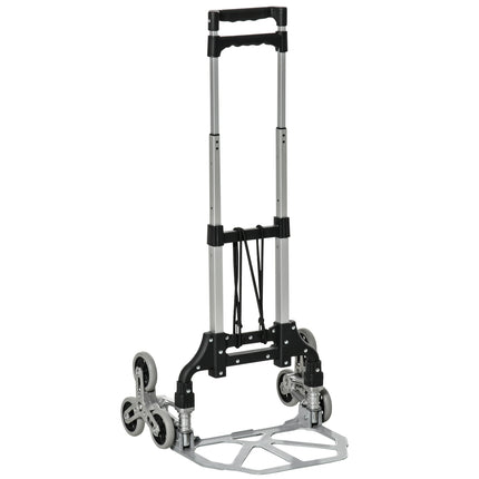 Faltbarer Treppensteiger aus Aluminium mit 6 Rädern, 70 kg Tragkraft