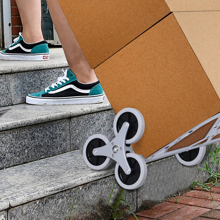 Faltbarer Treppensteiger aus Aluminium mit 6 Rädern, 70 kg Tragkraft