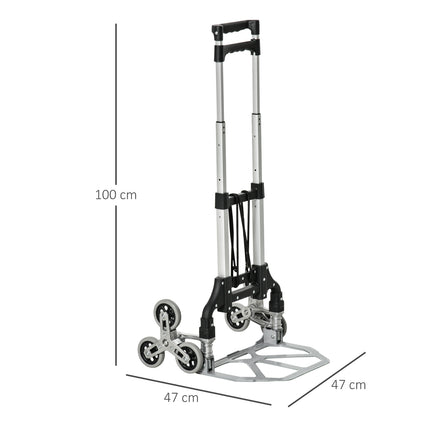 Faltbarer Treppensteiger aus Aluminium mit 6 Rädern, 70 kg Tragkraft