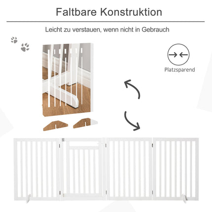 Faltbares Treppenschutzgitter, bohrfrei, weiß, 81 cm, freistehend