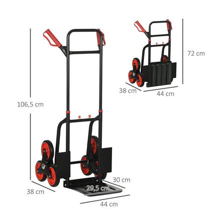Treppensteiger-Sackkarre klappbar, Stahl, 150 kg Tragkraft