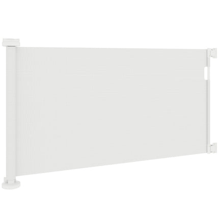 Treppenschutzgitter ausziehbar 0-136 cm, 87 cm hohes Türgitter für Haustiere, 142 x 10 x 87 cm, weiß