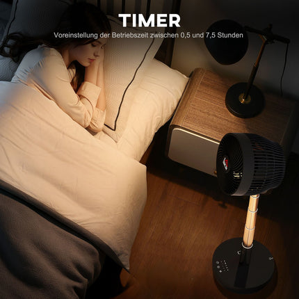 USB-wiederaufladbarer Standventilator mit Fernbedienung und 10 Geschwindigkeitsstufen