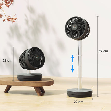 USB-wiederaufladbarer Standventilator mit Fernbedienung und 10 Geschwindigkeitsstufen