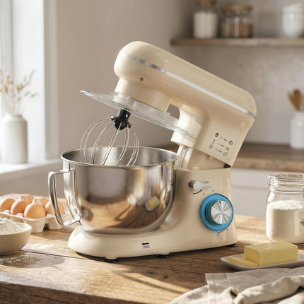 Stand Mixer with 4.5L Stainless Steel Bowl, 1300W, Beige