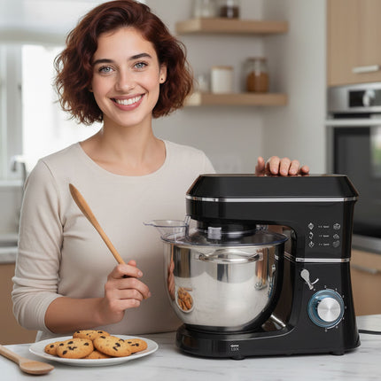 Stand Mixer with 7L Stainless Steel Bowl, 1400W, Black