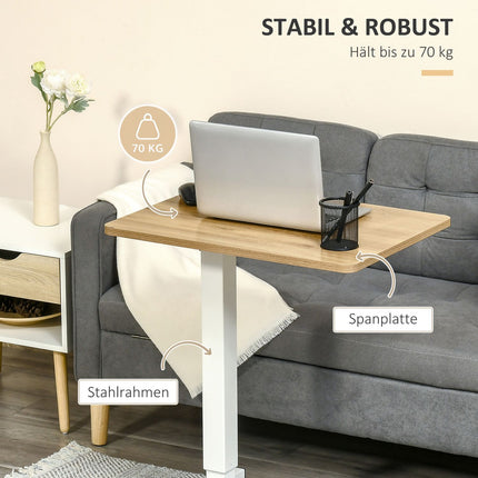 Höhenverstellbarer Stehschreibtisch, Rollen, C-Form, 70–110 cm