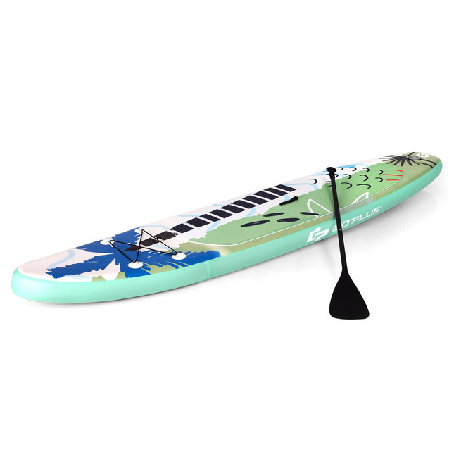 Stand Up Surfboard Aufblasbares Surfbrett Paddle Board 320 x 76 x 15 cm Grün
