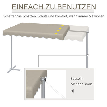 Gartenmarkise 4,02x2,27m, Rotierendes Dach, Sonnenschutz