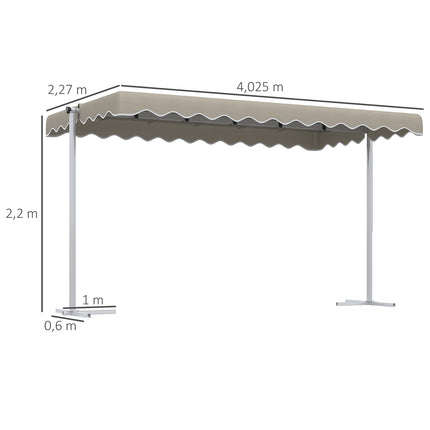 Gartenmarkise 4,02x2,27m, Rotierendes Dach, Sonnenschutz