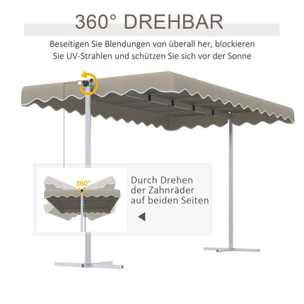 Gartenmarkise 4,02x2,27m, Rotierendes Dach, Sonnenschutz