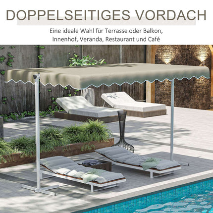 Gartenmarkise 4,02x2,27m, Rotierendes Dach, Sonnenschutz