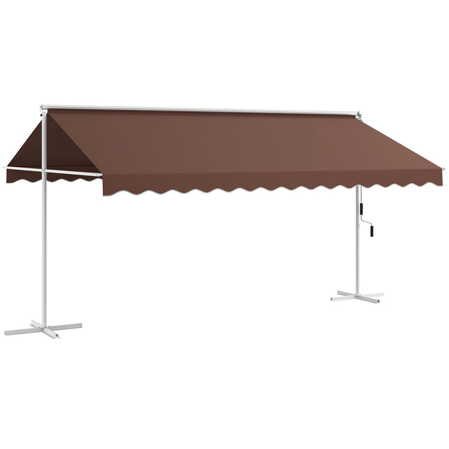 Steh-Terrassenmarkise 4,5x3,4m, Handkurbel, Sonnenschutz
