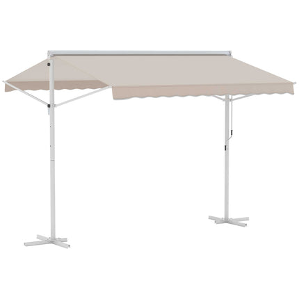 Beige Terrassenmarkise mit Gelenkarm 3x3M