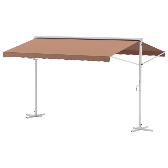 Braune Gelenkarmmarkise, 4,5x3,4m – Terrasse & Garten