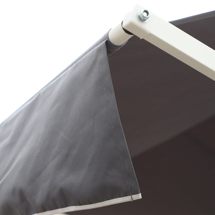 Graue Falt-Terrassenmarkise, 4x3m - Stehende Ausführung