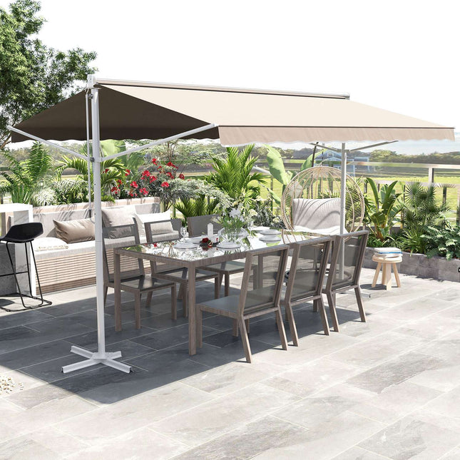 Faltbare Gartenmarkise 4x3m Beige - Sonnen- und Wetterschutz