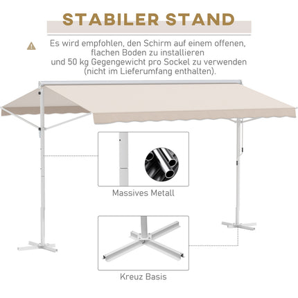 Faltbare Gartenmarkise 4x3m Beige - Sonnen- und Wetterschutz