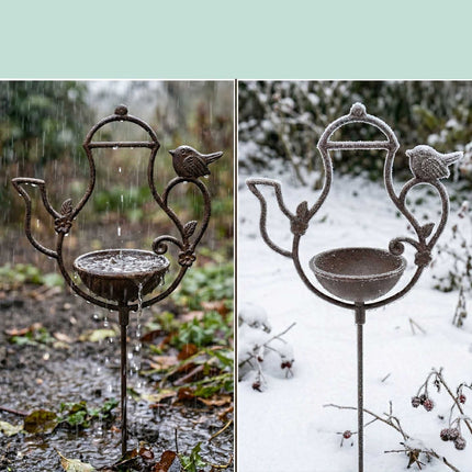 Standing Bird Bath, Cast Iron Teapot Design