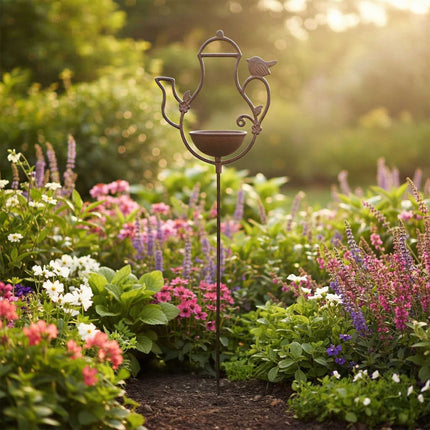 Standing Bird Bath, Cast Iron Teapot Design