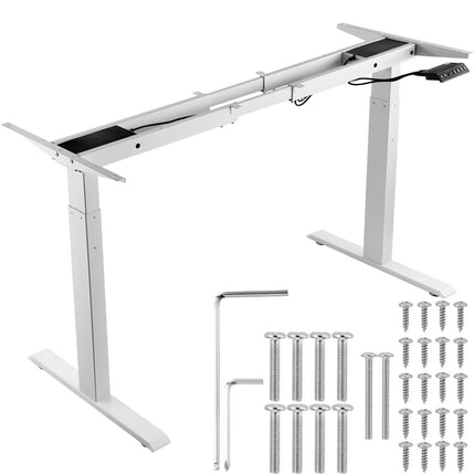 Standing Desk Frame, Dual Motor, Adjustable Height, White