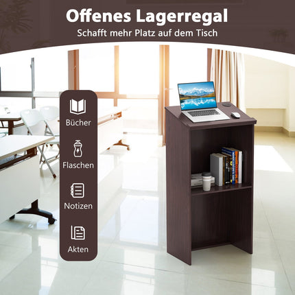 Standing Desk Lectern with Shelf & Cable Management