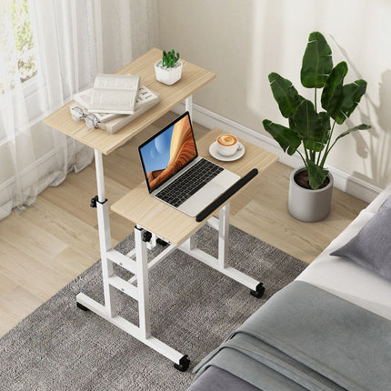 Standing Desk on Wheels, Height Adjustable, Tilt Tray