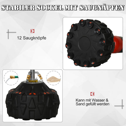 Freistehender Boxsack, Saugnapf-Basis, 180cm, schwarz/rot