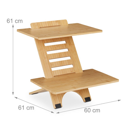 Standing bamboo desk top