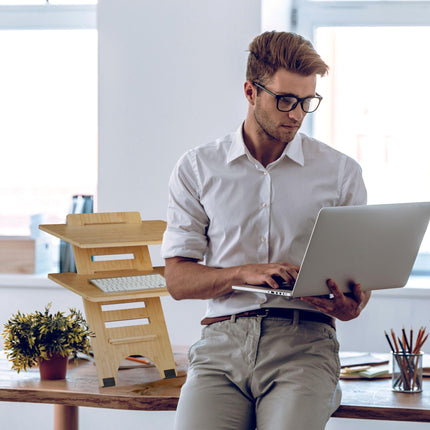 Standing bamboo desk top