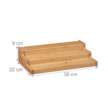 Standing bamboo spice rack