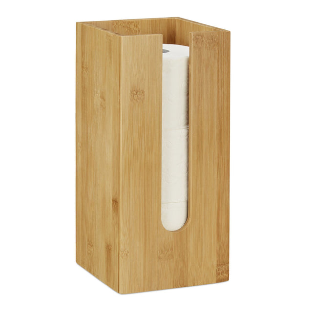 Porte-papier toilette sur pied en bambou