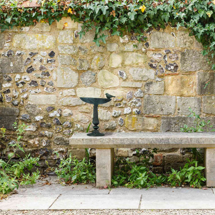 Standing bird bath in cast iron