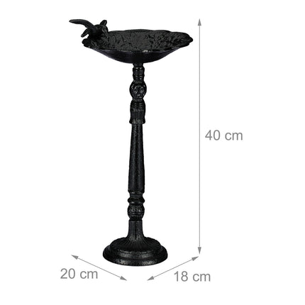 Standing bird bath in cast iron