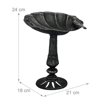Standing bird bath in cast iron