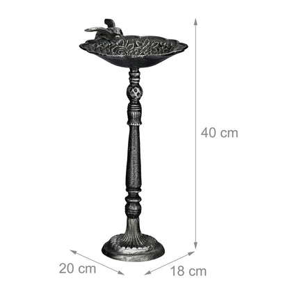 Standing bird bath in cast iron