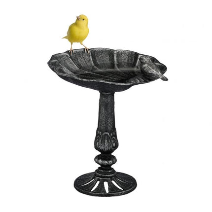 Standing bird bath in cast iron