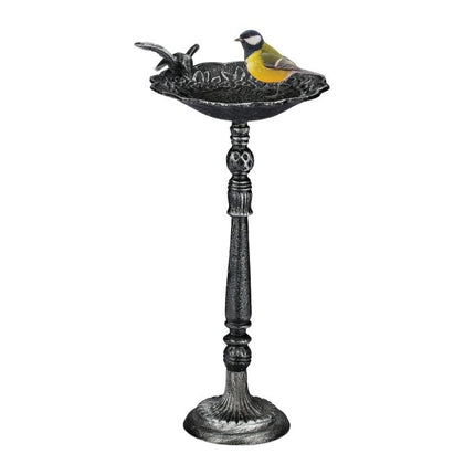 Standing bird bath in cast iron