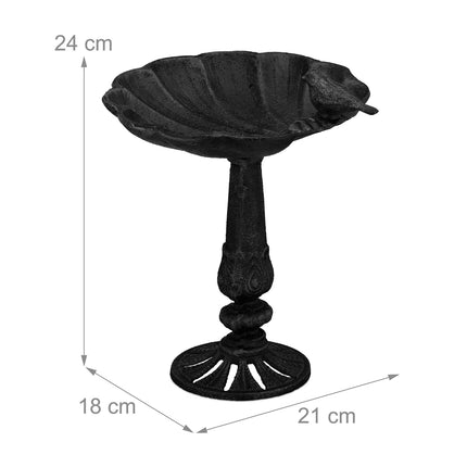 Standing bird bath in cast iron