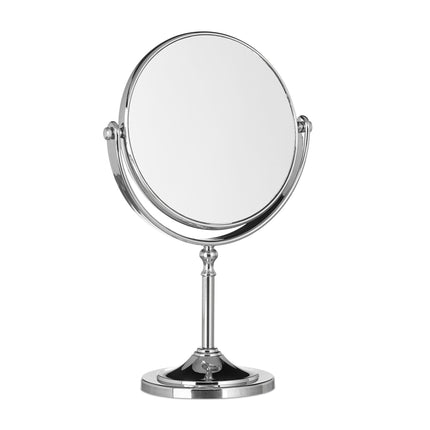 Standing cosmetic mirror with magnification